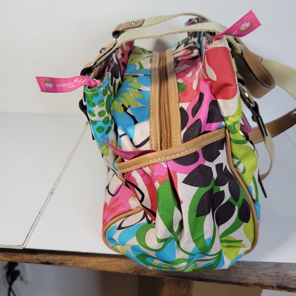 Lily Bloom Bags Lily Bloom Floral Pattern Purse 2 Side Pockets 3 Compartments Main Body